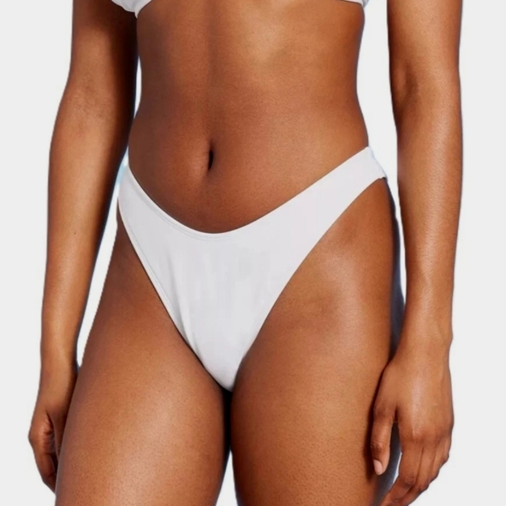 SALE NWT Wild Fable White Low Rise Ultra High Leg Cheeky Bikini Bottom White XL